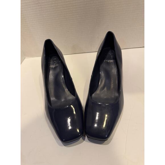 Naturalizer Womens Karina Low Block Heel Square patentToe Pump blue 8.5w nwob - Picture 4 of 8